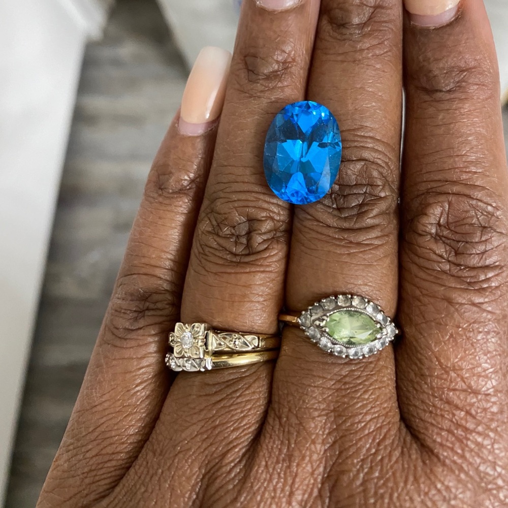 Genuine blue Topaz gem stone
